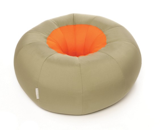 Round Bean Bag Sit on it - DONUT - khaki/orange_clone