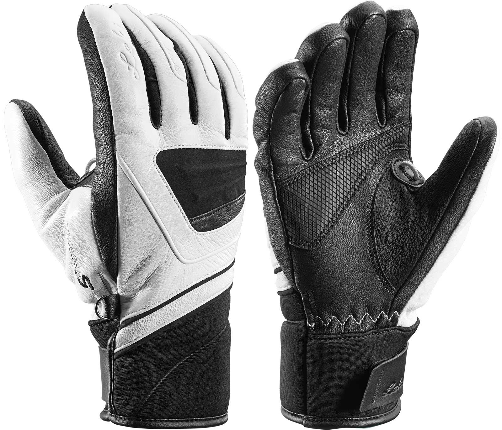 white ski gloves