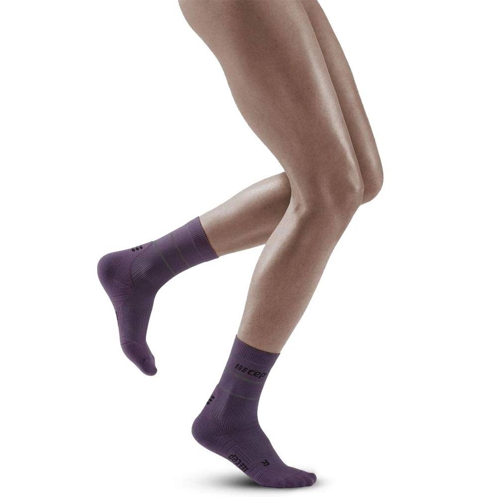 CEP Women's Reflective Compression Socks Mid Cut, purple