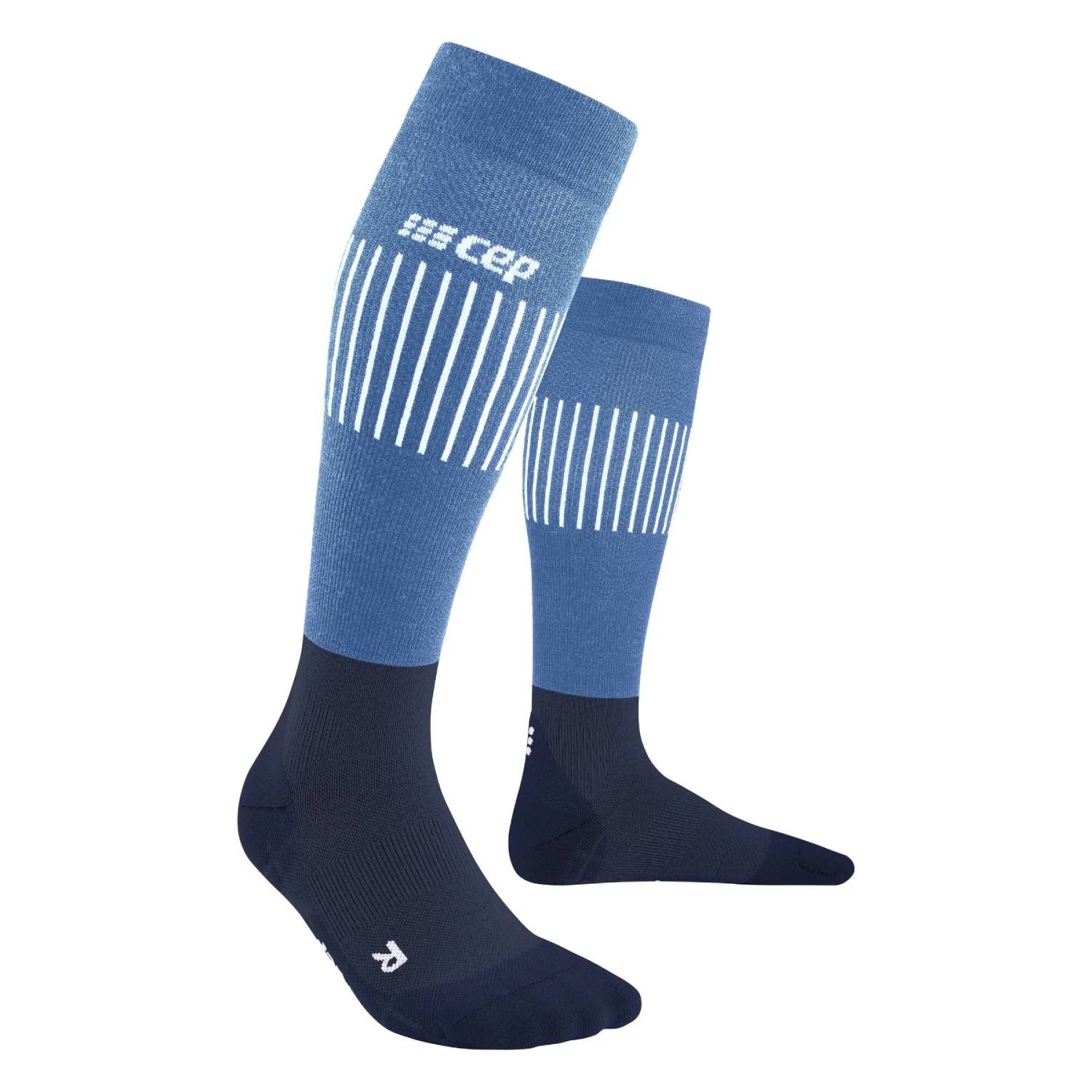 Men's CEP Ultralight compression ski socks, blue