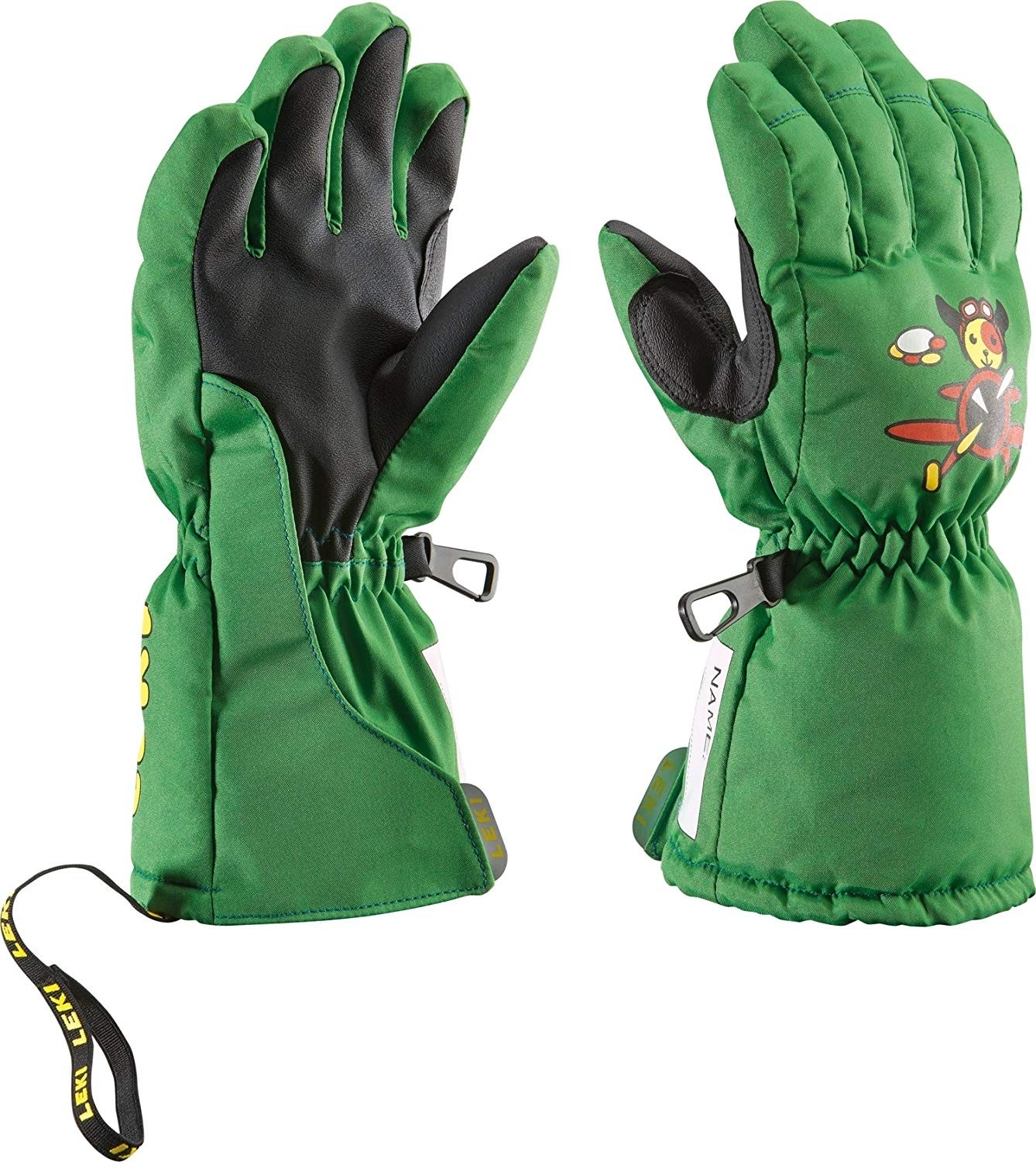 ski gloves green