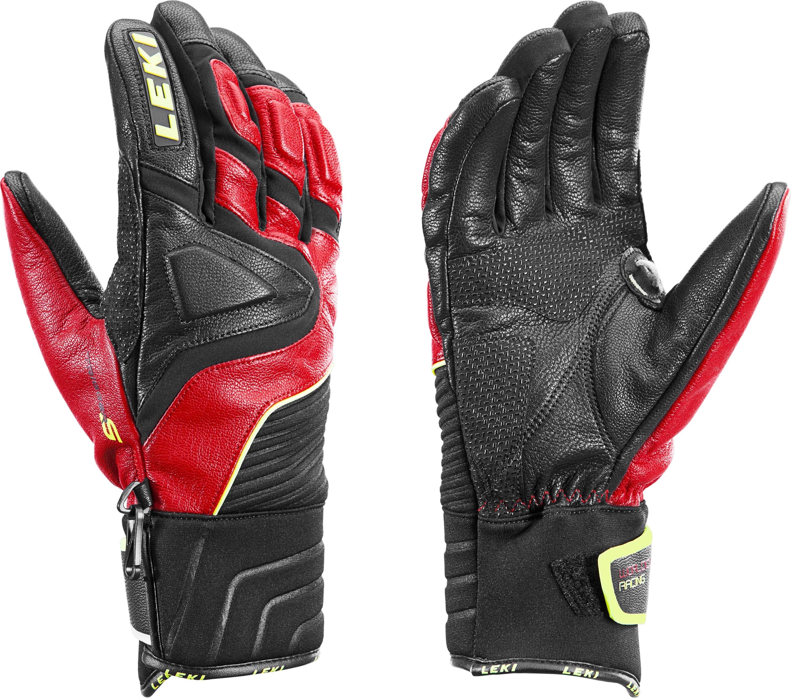 red ski gloves
