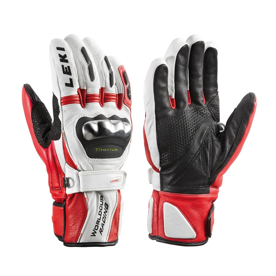 NEW HIGHEND $220 Leki World Cup Racing Titanium S Leather Ski Gloves Winter Mens 