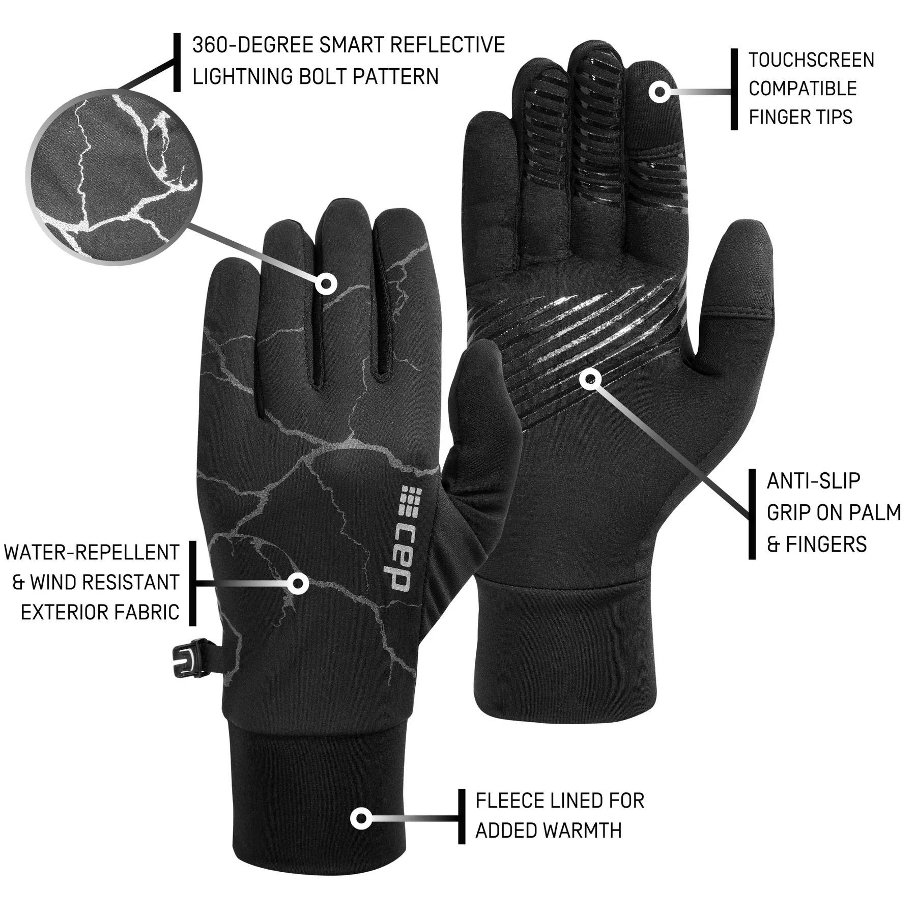 Cep reflective gloves, black