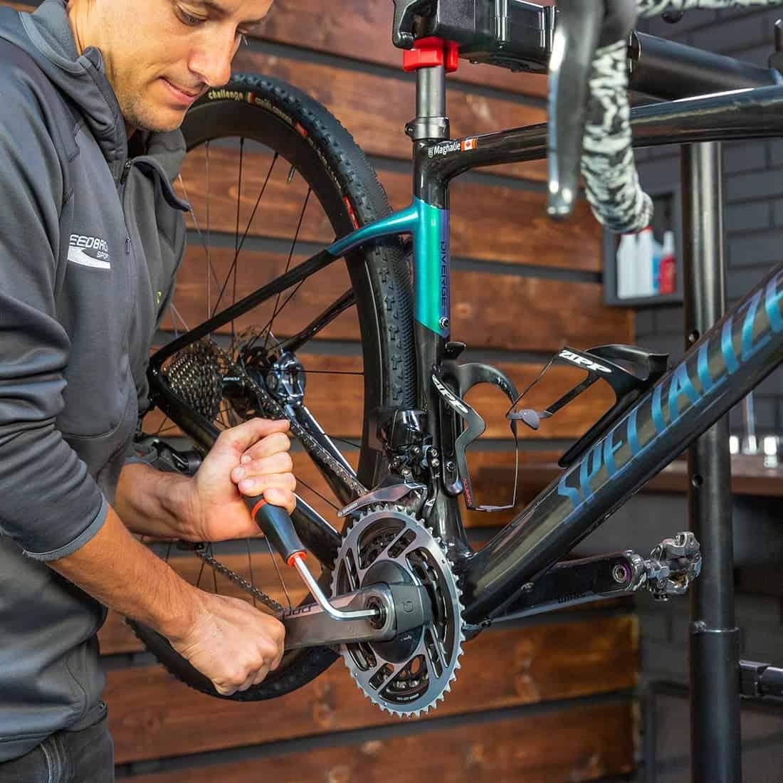 Bicycle repair shortstop red deer
