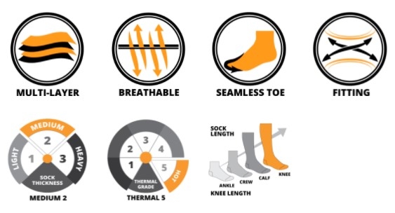 uphillsport valta merino skiing socks