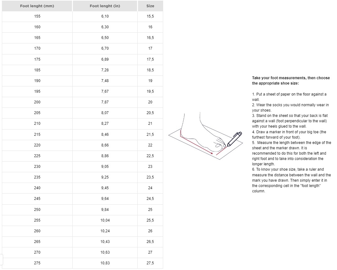 rossignol ski boots size chart junior