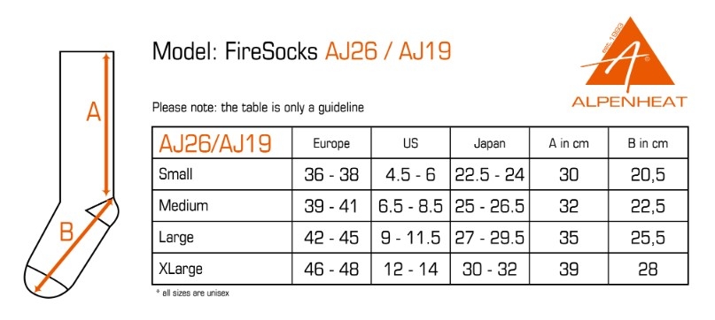 alpenheat heated socks size cart