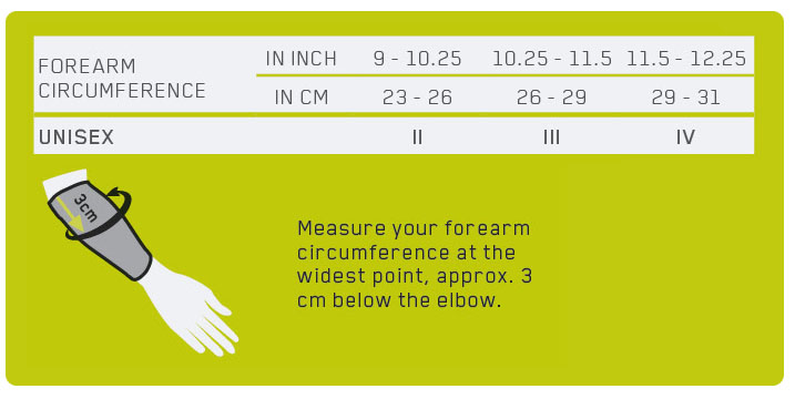 cep arm sleeves size chart